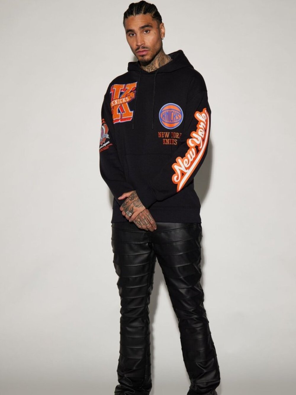 Ultra Game Men's New York Knicks Black Campus Pullover Hoodie Size Large - Picture 5 of 15